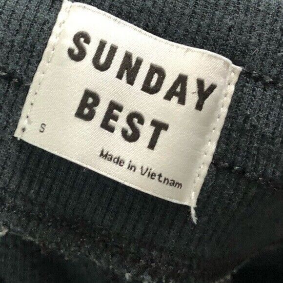 Aritzia Sunday Best Black Baby Waffle Knit Jogger Pants S - Picture 6 of 6